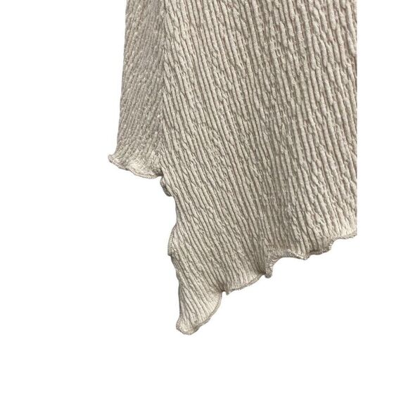 Luukaa Cream Crinkle Knit Cardigan Tank SET Lagenlook Modern Unique Size 8 / 10 - Picture 7 of 12